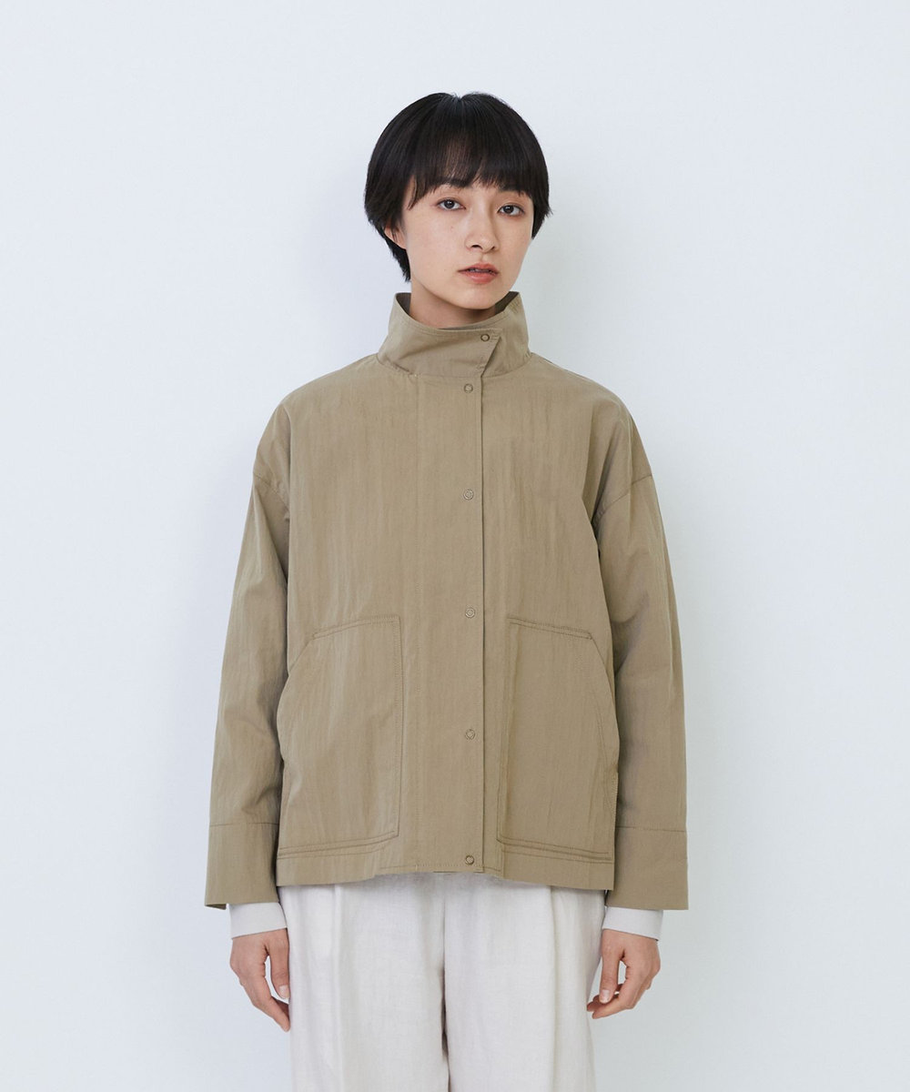 LOISIR コットンナイロンウェザーピーチブルゾン ベージュ