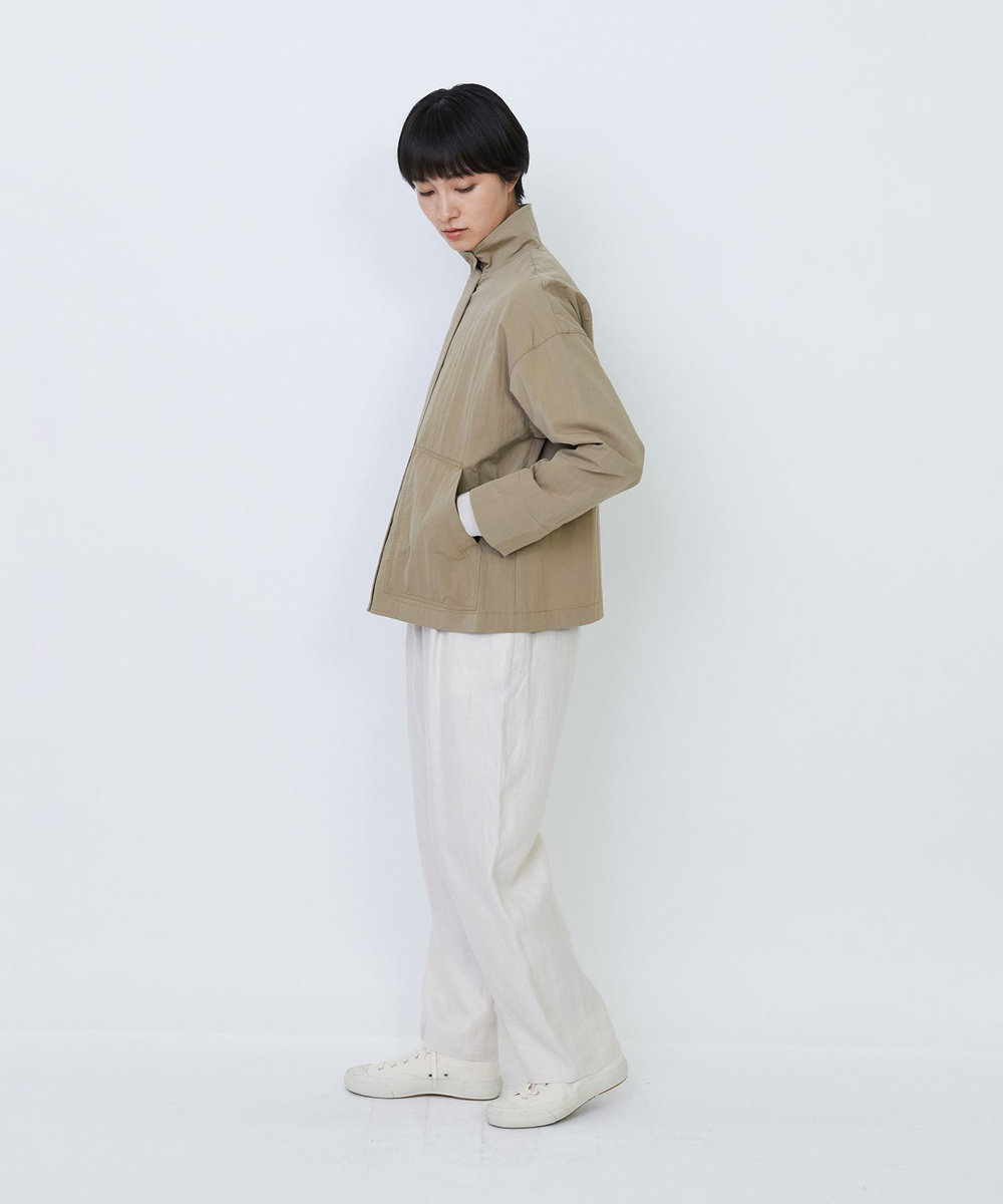 LOISIR コットンナイロンウェザーピーチブルゾン ベージュ
