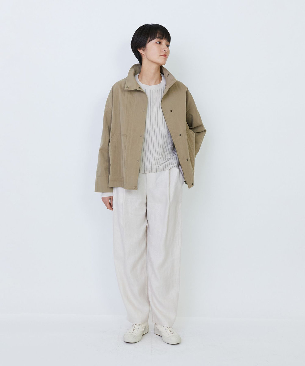 LOISIR コットンナイロンウェザーピーチブルゾン ベージュ