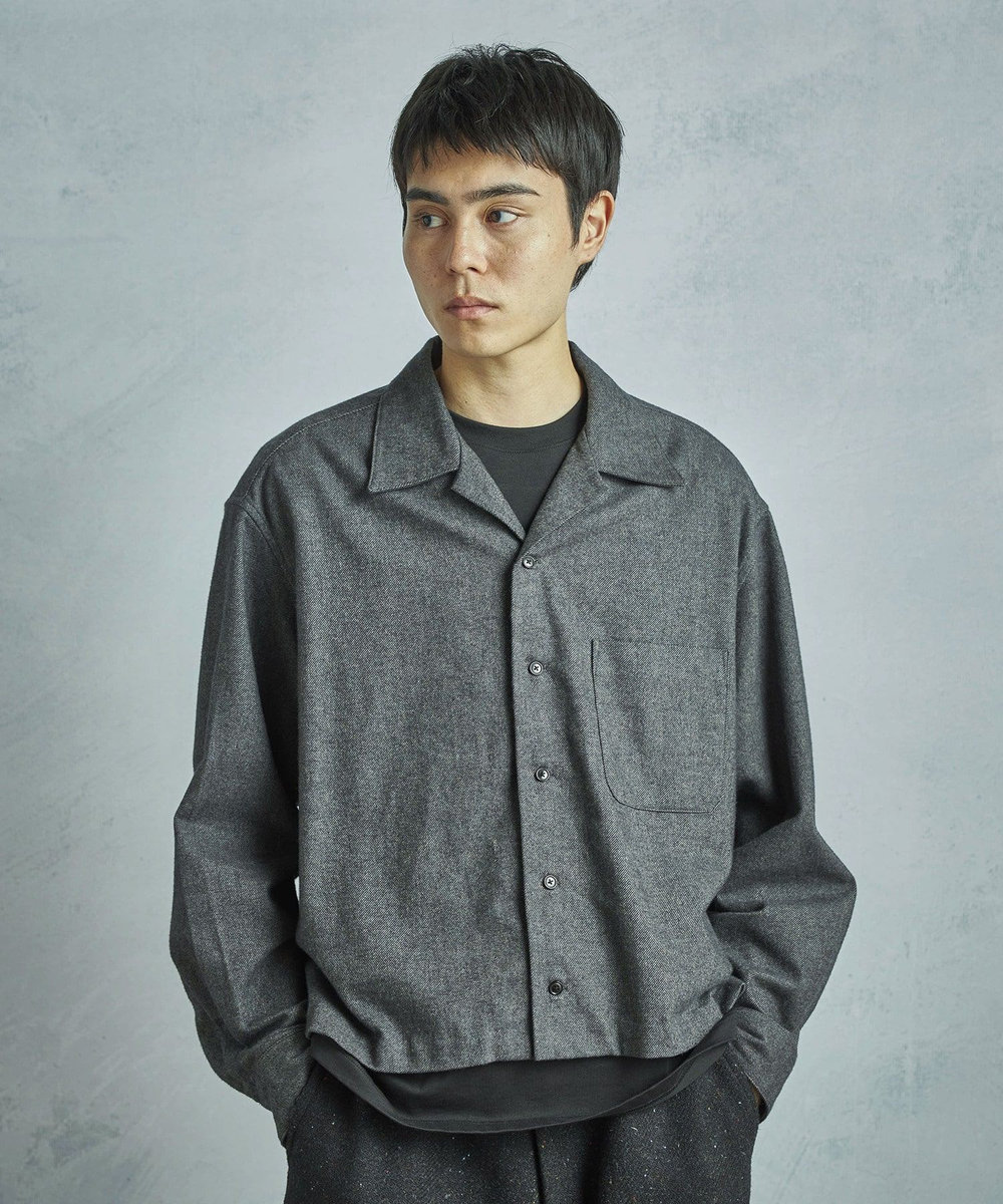 MEN'S BIGI 【50th Anniv . 菊池武夫】SHORT COTTON FLANNEL SHIRTS グレー