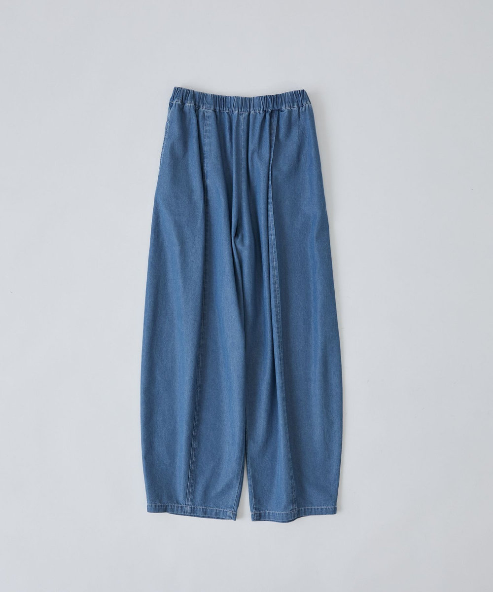 congés payés ADIEU TRISTESSE カーブシルエットデニムパンツ ライトインディゴブルー