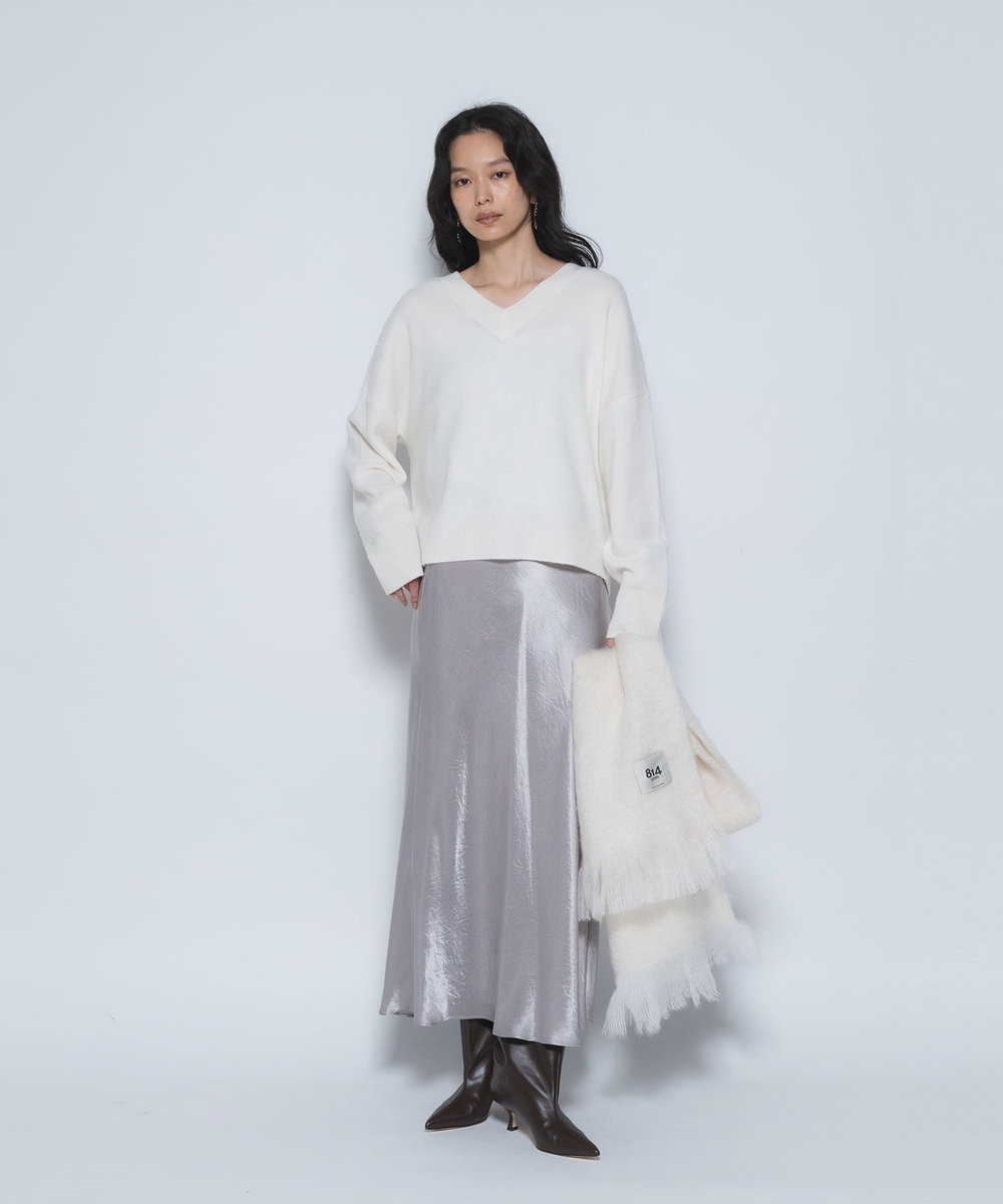 1er Arrondissement ウールカシミアVネックニット オフホワイト