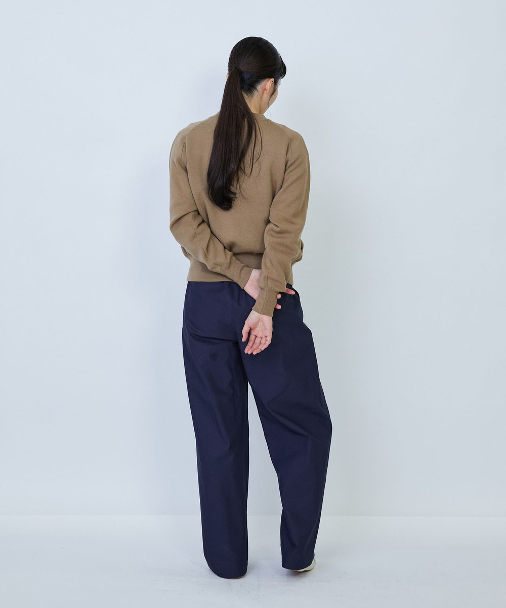 LOISIR コットン接結編みニットブルゾン モカ
