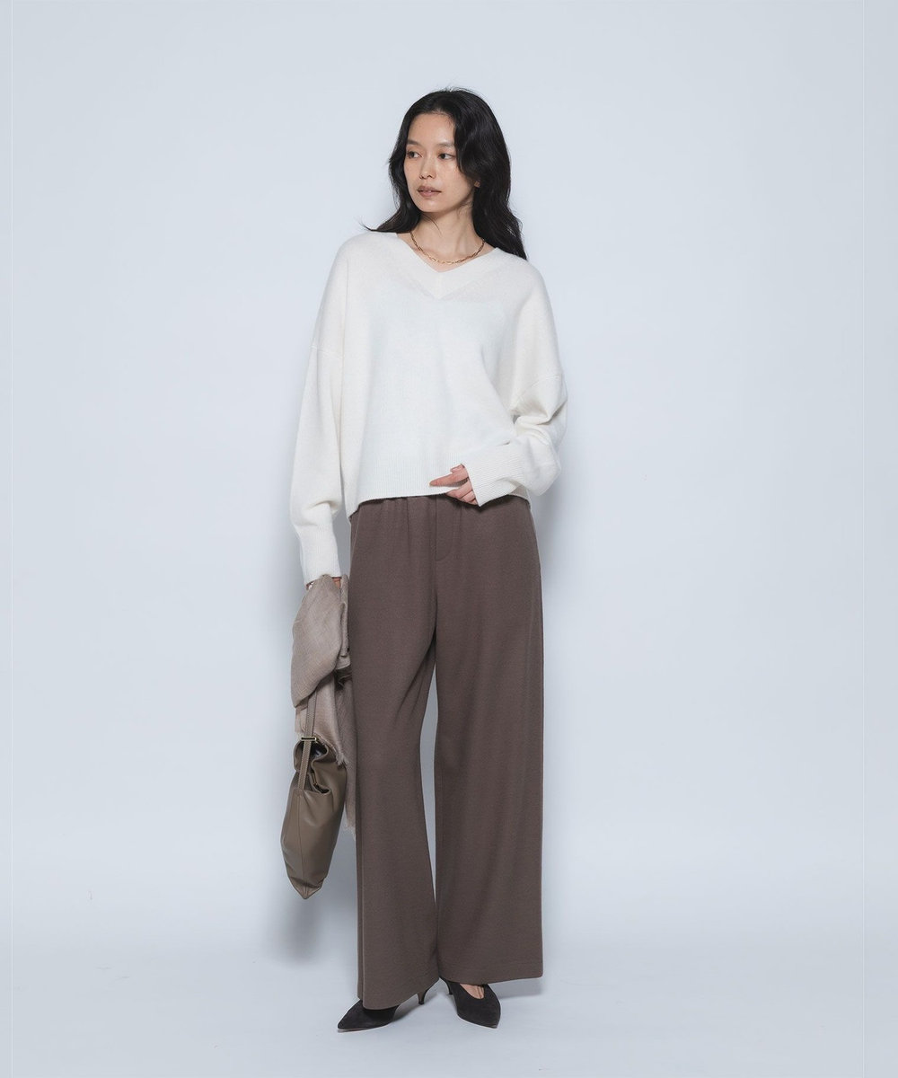 1er Arrondissement ウールカシミアVネックニット オフホワイト