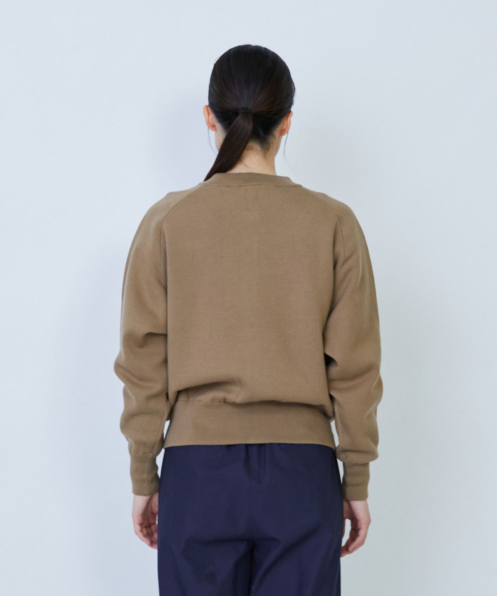LOISIR コットン接結編みニットブルゾン モカ