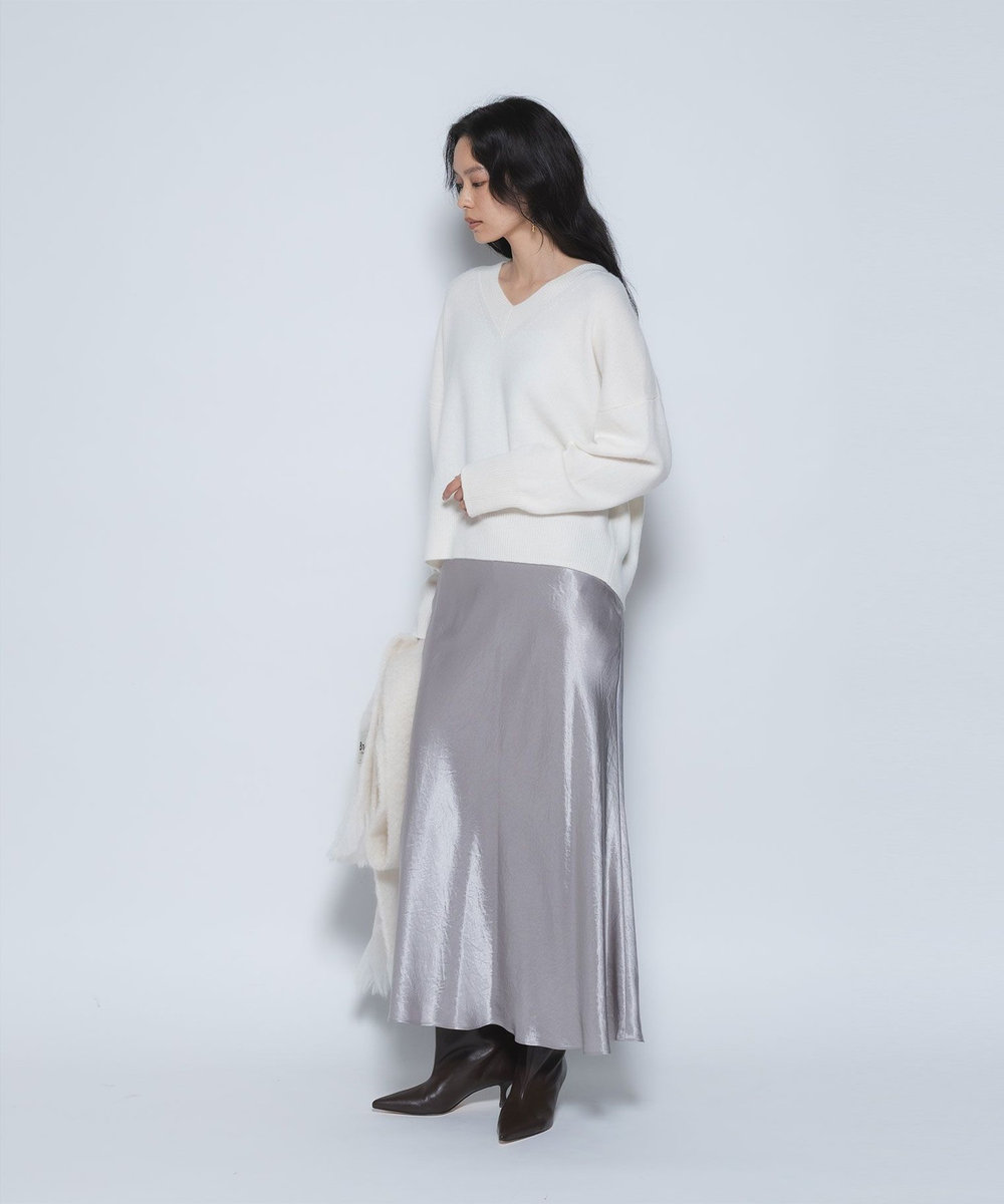 1er Arrondissement ウールカシミアVネックニット オフホワイト