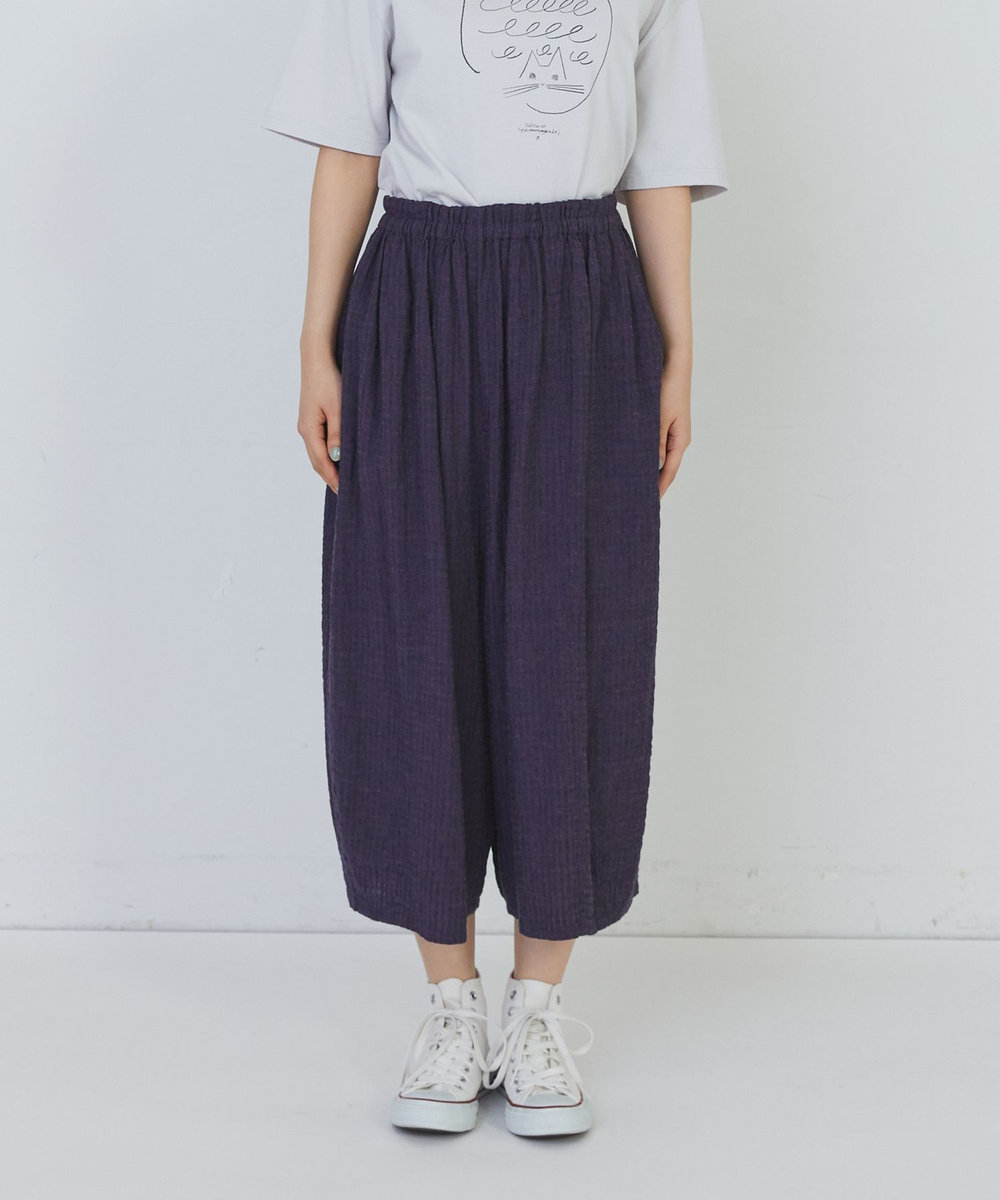 congés payés ADIEU TRISTESSE 【FAVE】シャーリングワイドサルエルパンツ ネイビー