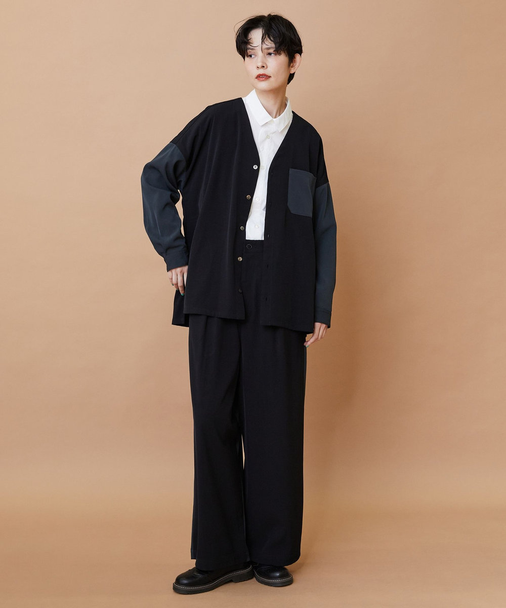 FRAPBOIS トーンギャバ パンツ ブラック