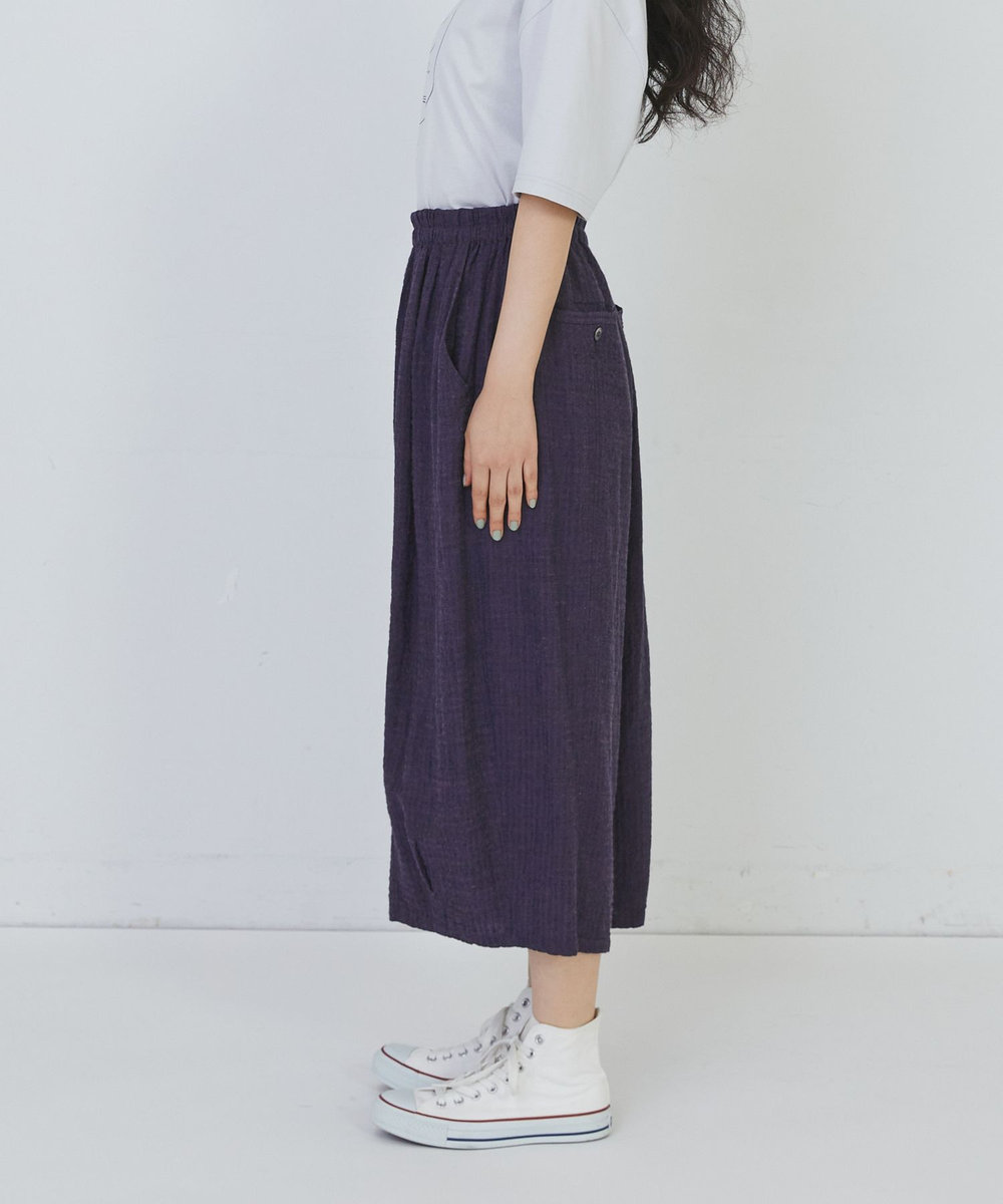 congés payés ADIEU TRISTESSE 【FAVE】シャーリングワイドサルエルパンツ ネイビー