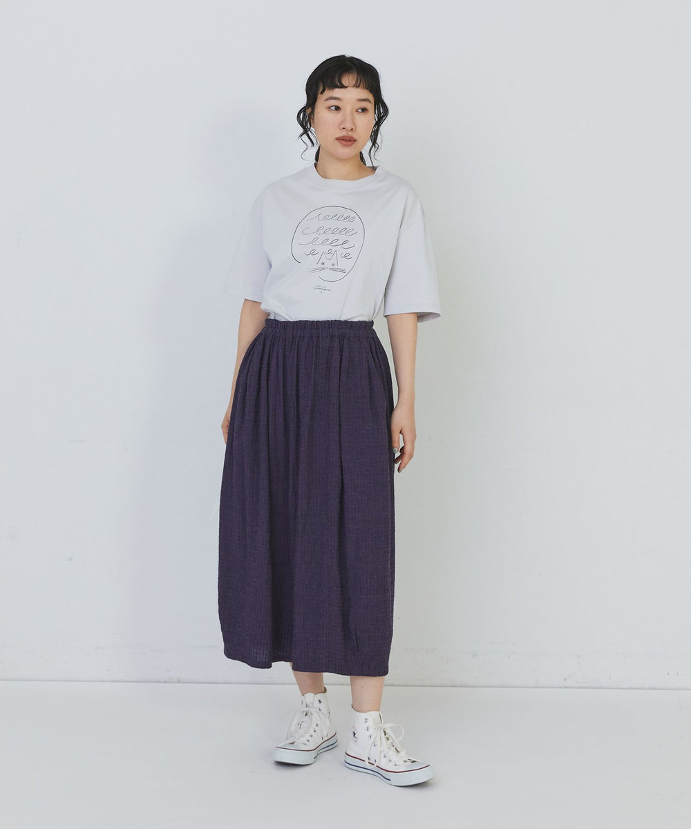 congés payés ADIEU TRISTESSE 【FAVE】シャーリングワイドサルエルパンツ ネイビー