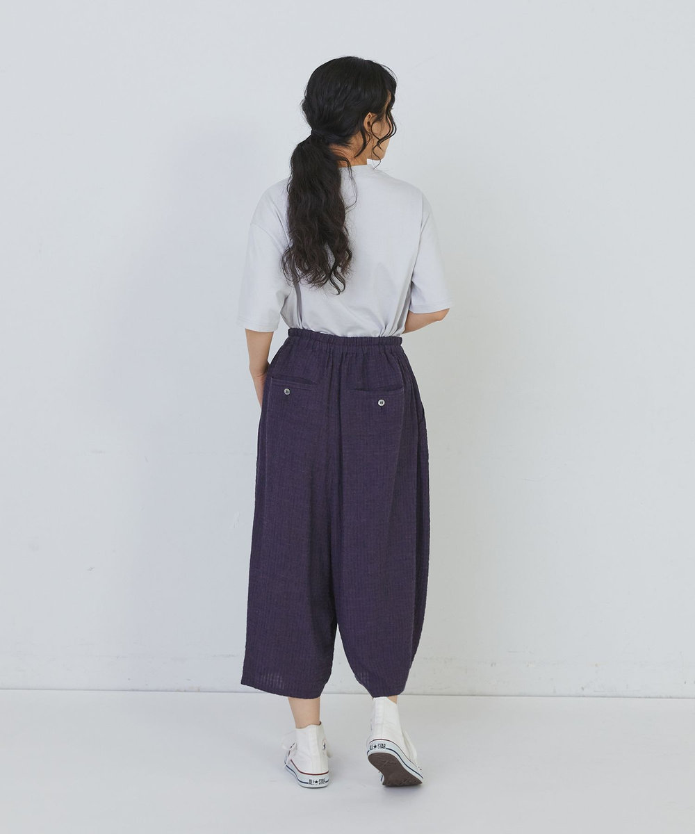 congés payés ADIEU TRISTESSE 【FAVE】シャーリングワイドサルエルパンツ ネイビー
