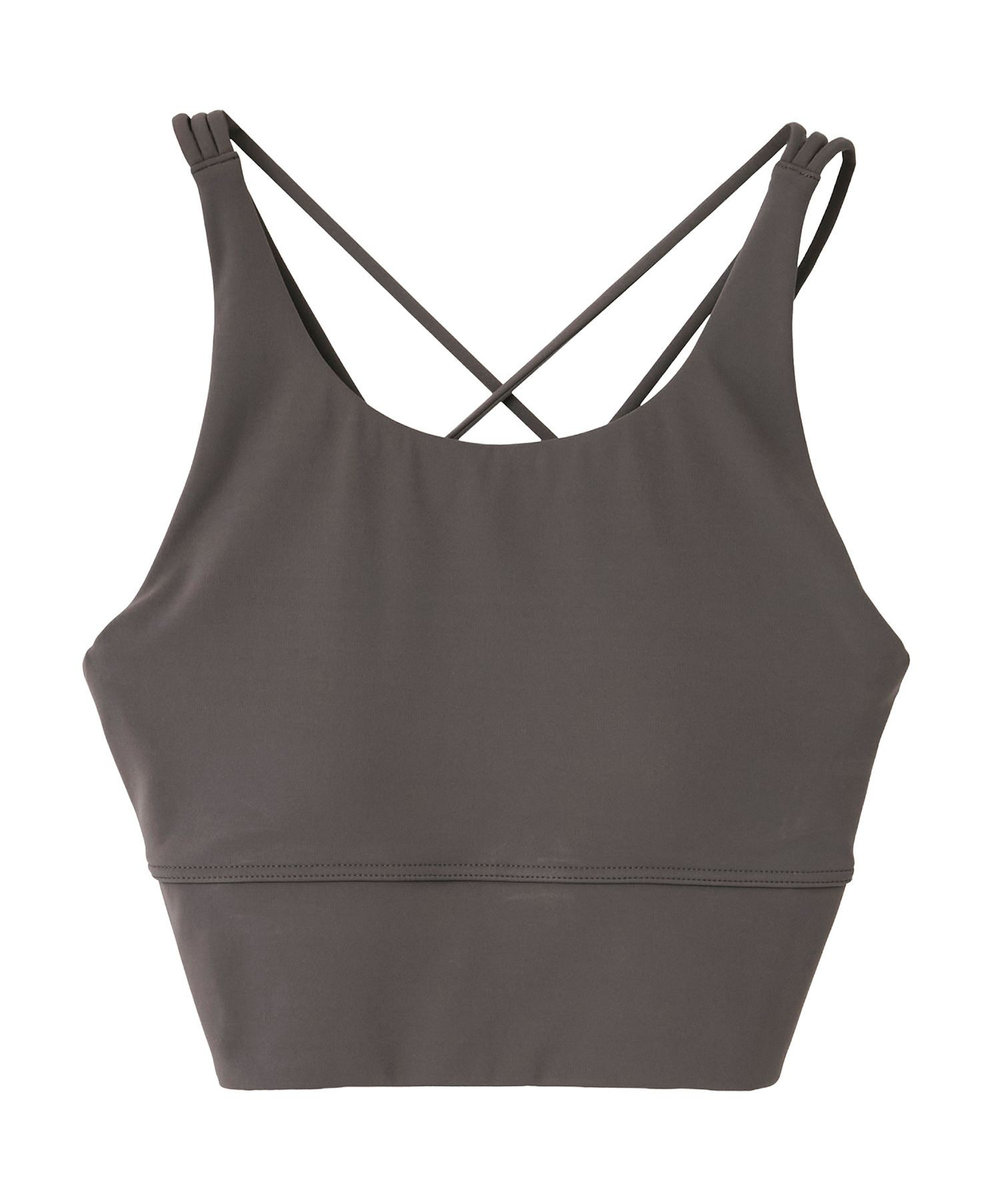 Julier 【定番】YOGA FITショートトップス/パット付き・UVカット・吸汗速乾・ホットヨガ対応・水着・水陸両用 グレー