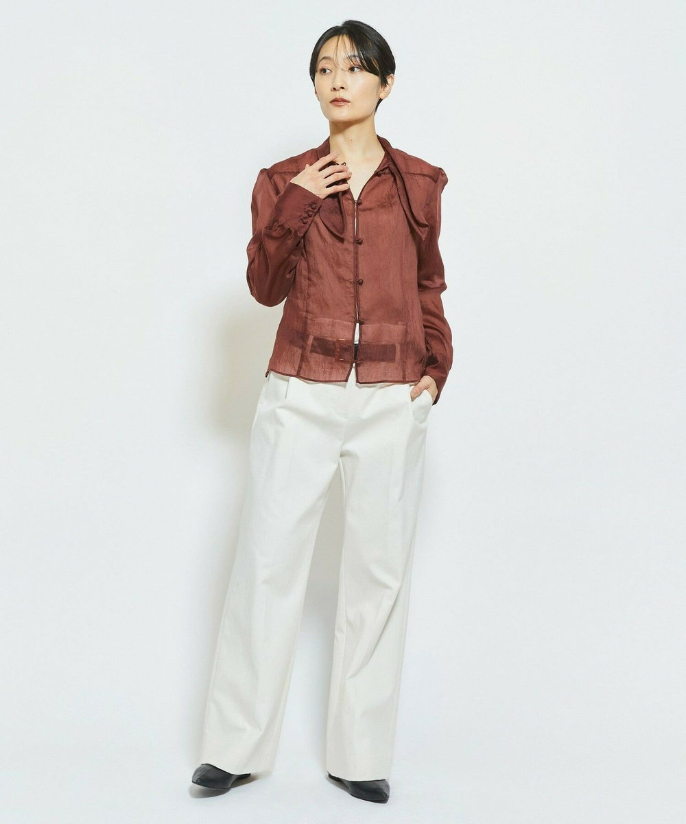 MOGA Collection MOGA Collection ダブルクロスストレッチベルト付きパンツ オフホワイト