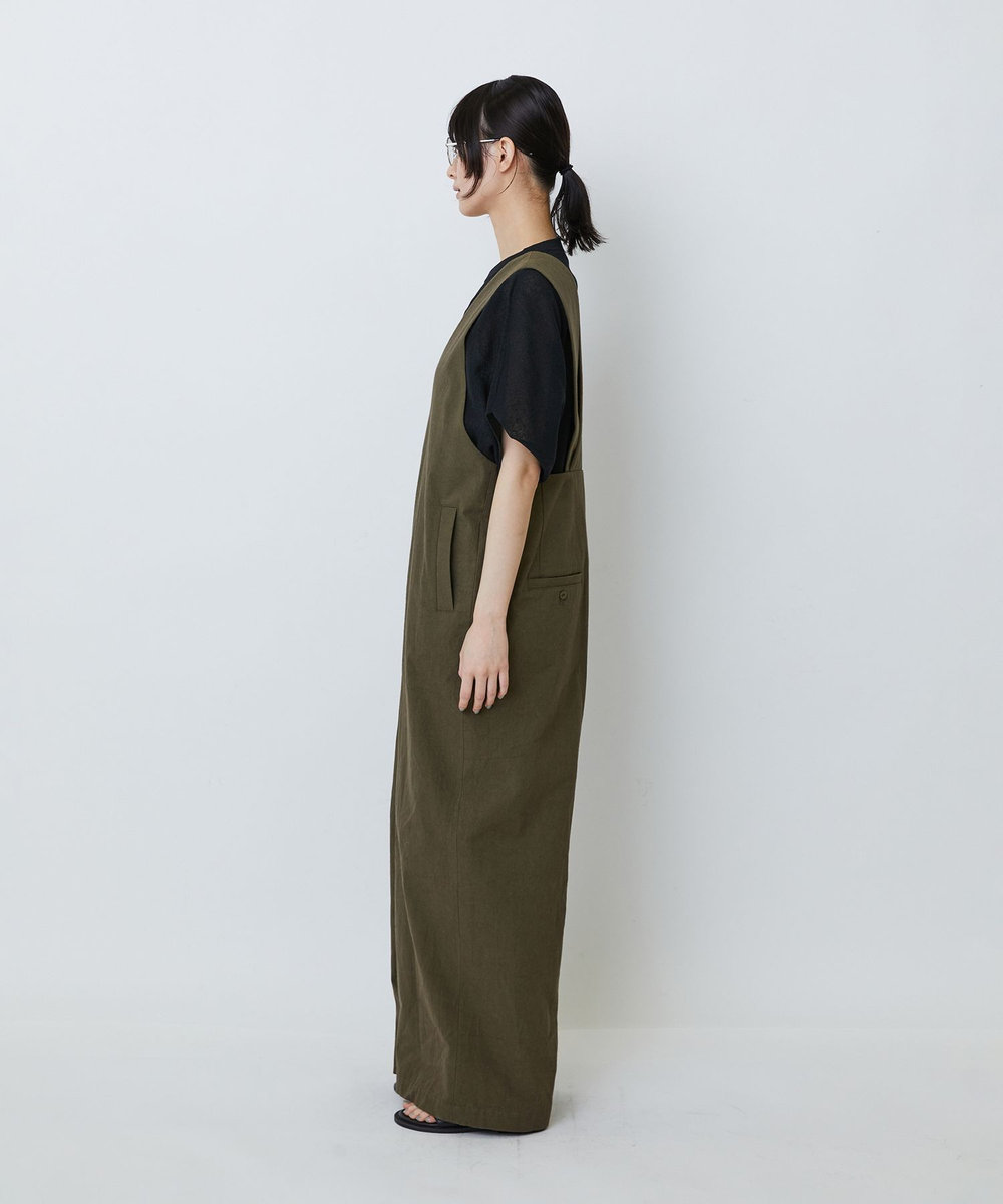 LOISIR 【MTサイズ有り】グランジコットンポプリンオールインワン ブラウン