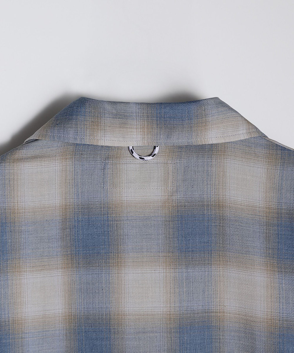 MEN'S BIGI シアーチェックビッグシルエットシャツ ブルー