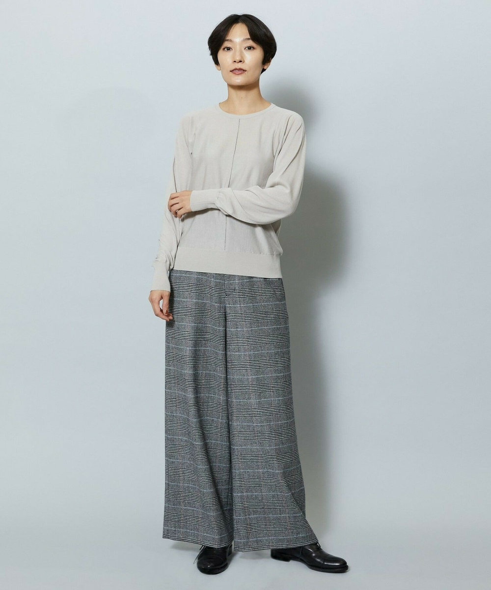 MOGA ウールカシミヤグレンチェックワイドパンツ チェック