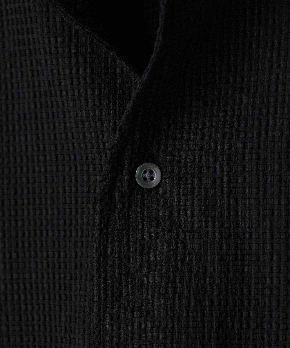MEN'S BIGI ストレッチサッカー七分袖シャツ＜ストレッチ/通気性＞ ブラック