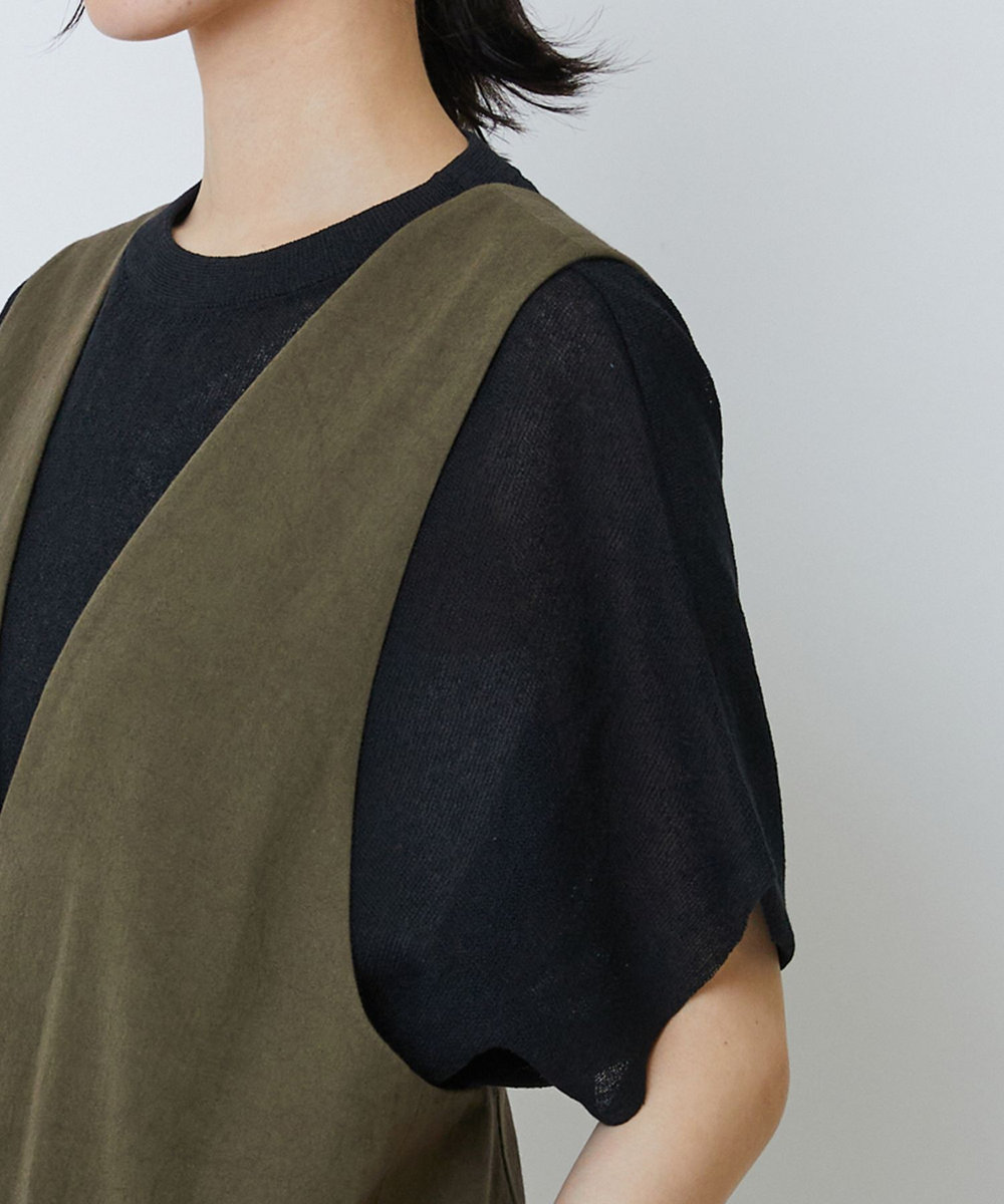 LOISIR 【MTサイズ有り】グランジコットンポプリンオールインワン ブラウン