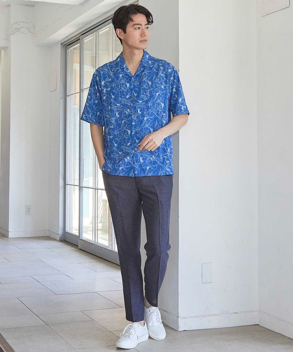 UNION STATION UNION STATION by MEN'S BIGI×HIBIYA-KADAN コラボシャツ ブルー