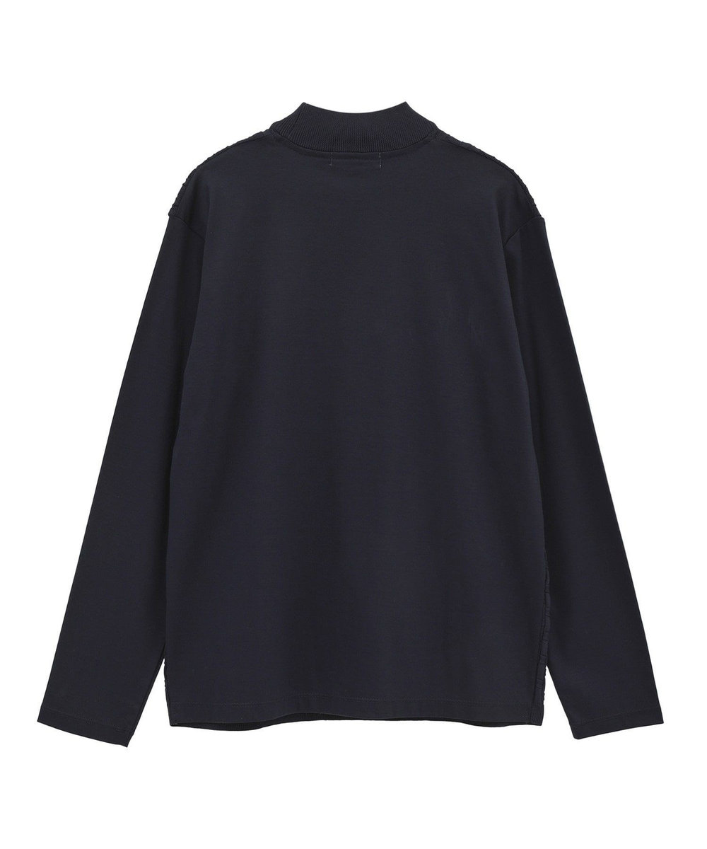 MEN'S BIGI ニットコンビ モックネック長袖Tシャツ ネイビー