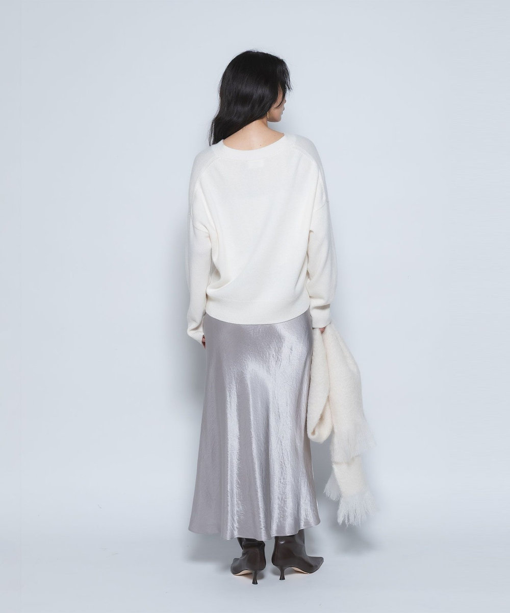 1er Arrondissement ウールカシミアVネックニット オフホワイト