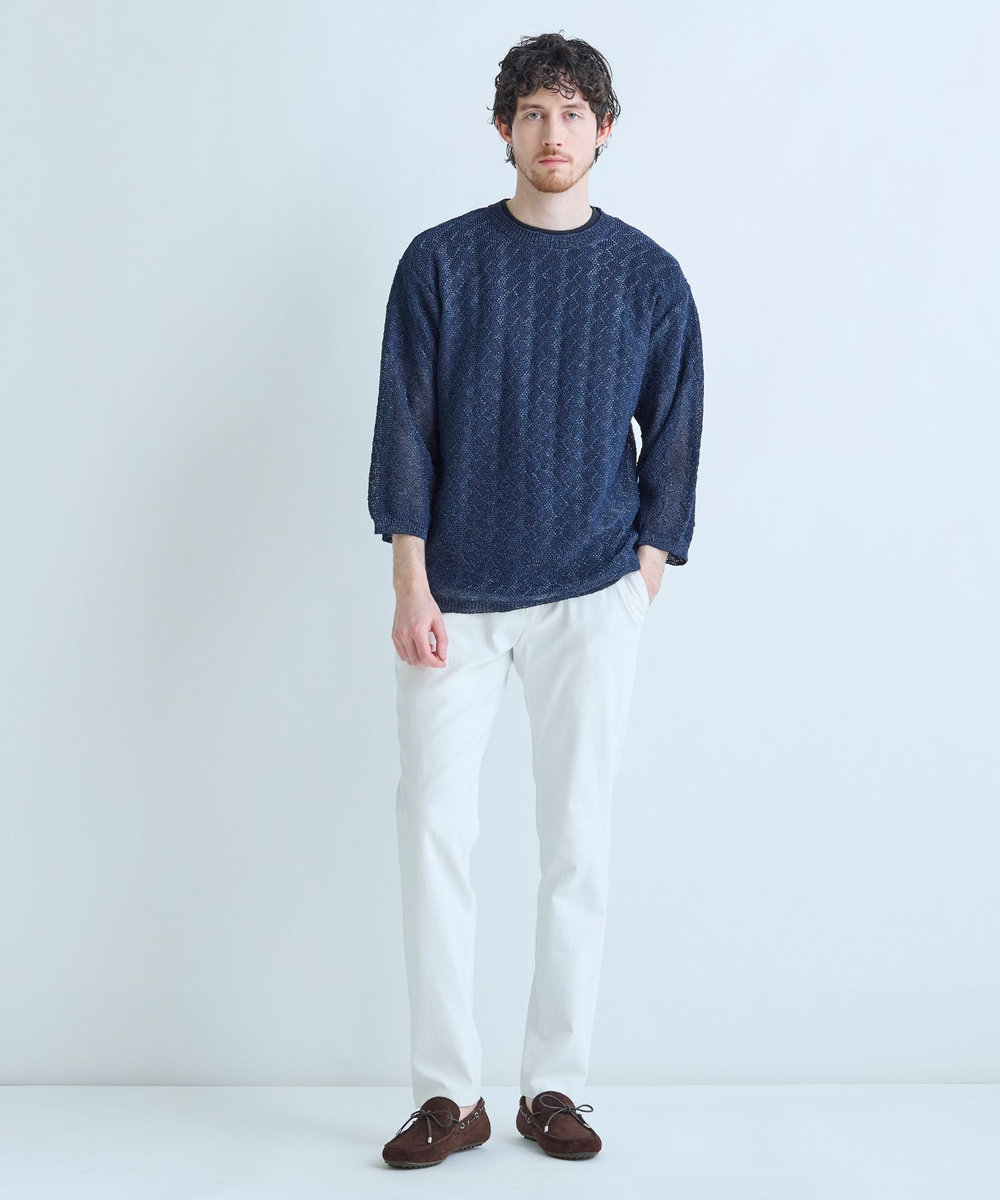 MEN'S BIGI シェルタリングドライオックス フルレングスパンツ＜吸汗速乾/紫外線防止/接触冷感/ストレッチ＞ ホワイト