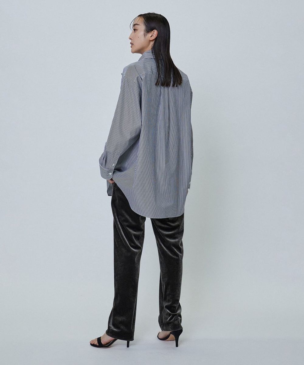 1er Arrondissement ベロアテーパードパンツ グレー