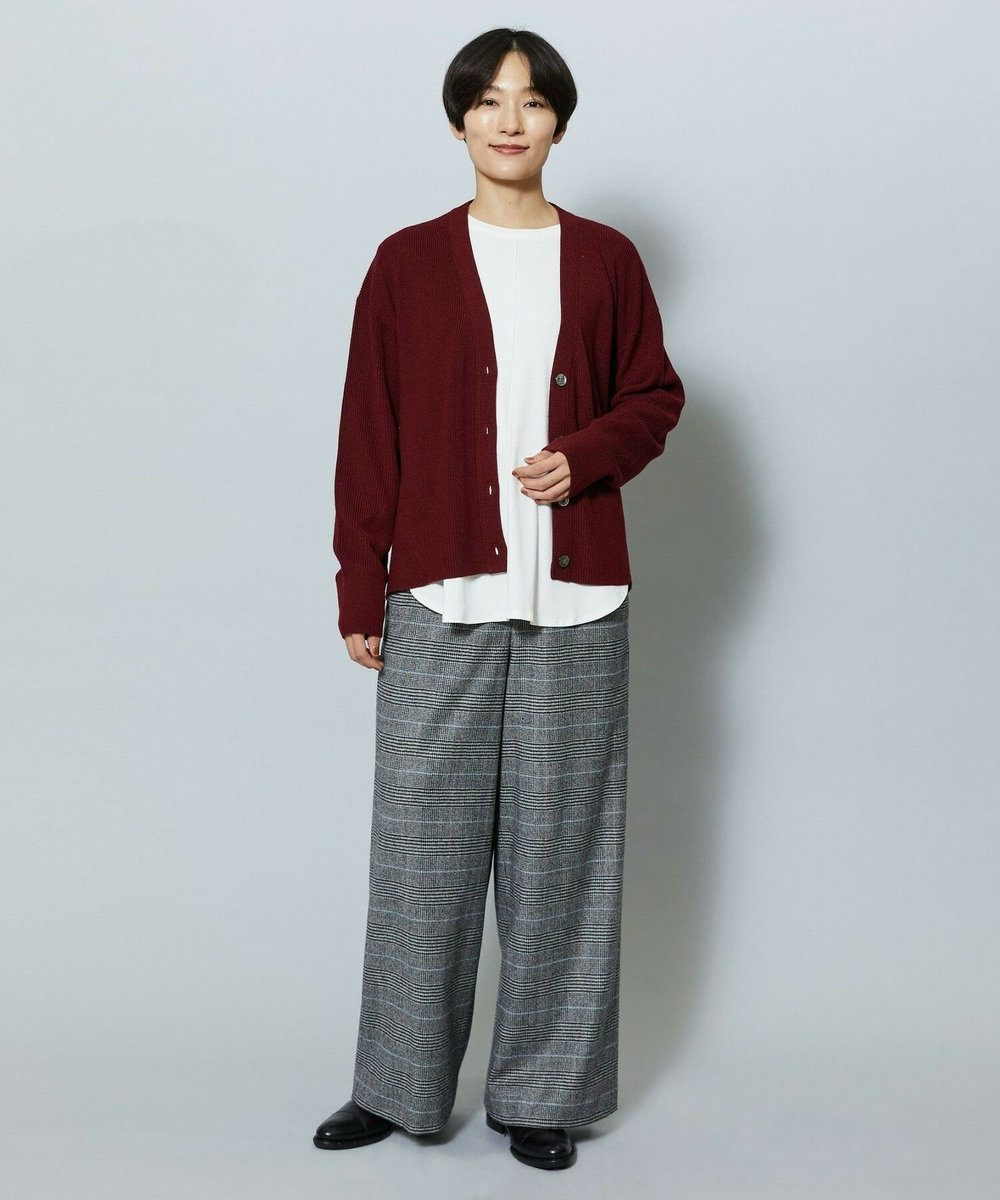 MOGA ウールカシミヤグレンチェックワイドパンツ チェック