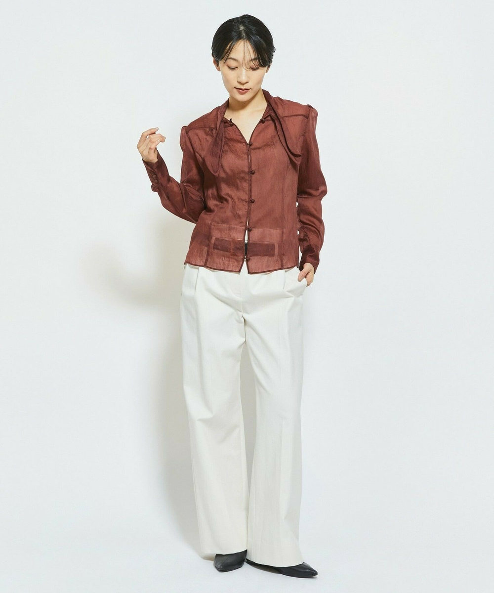 MOGA Collection MOGA Collection ダブルクロスストレッチベルト付きパンツ オフホワイト