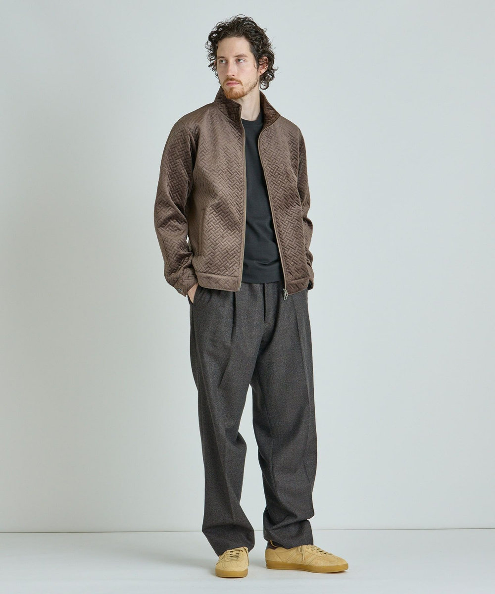 MEN'S BIGI ベロアキルトステッチブルゾン モカ