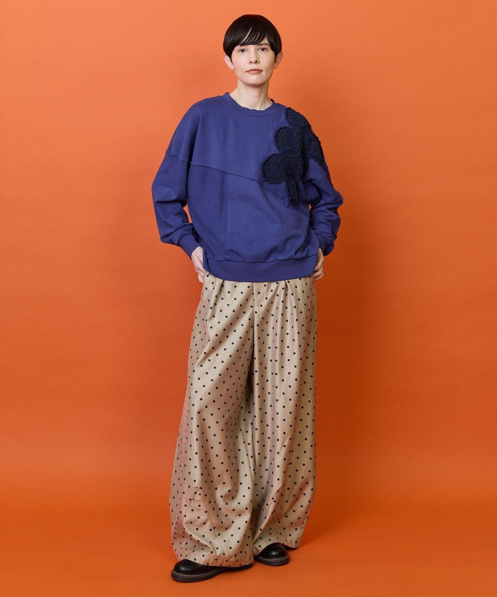 FRAPBOIS クロシェスウェット ネイビー