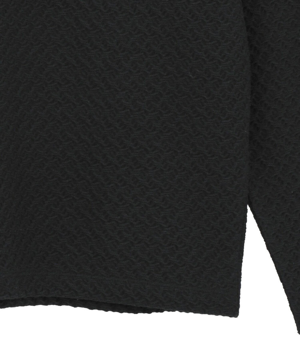 MEN'S BIGI シャーリングジャカードロングスリーブTシャツ ブラック