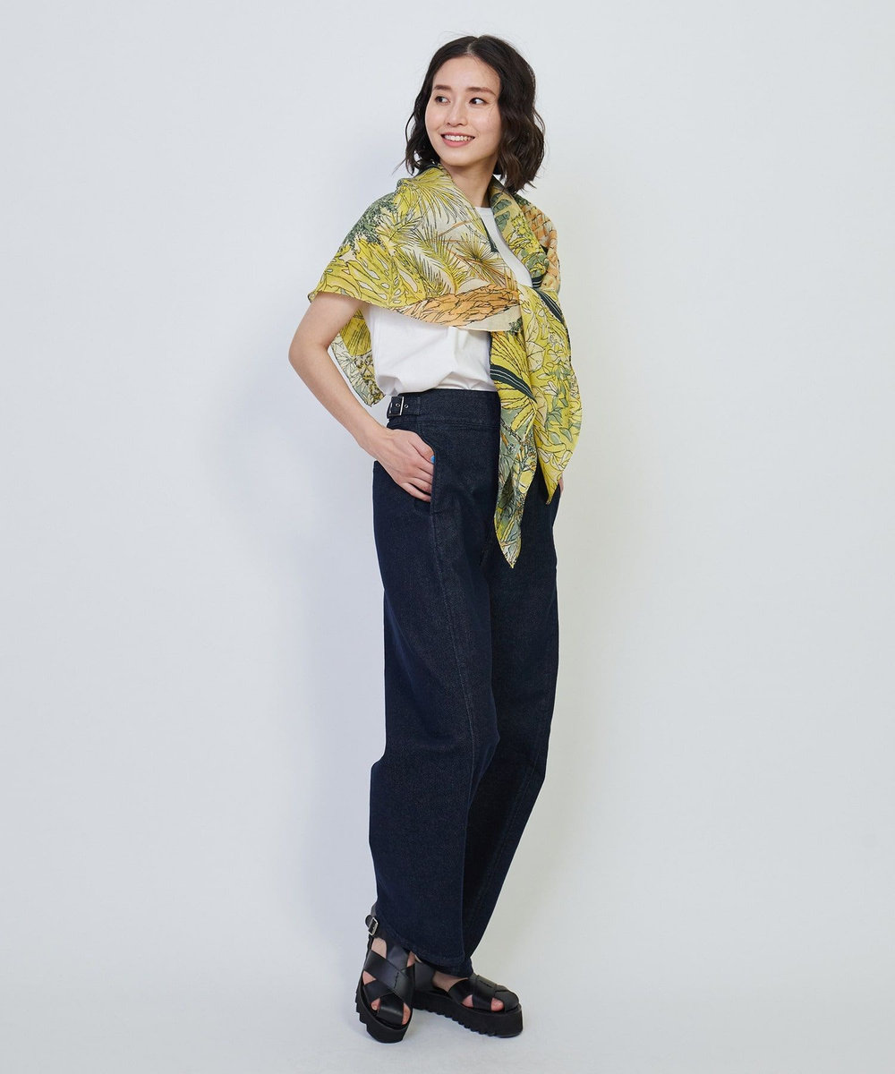 L'EQUIPE デニムライクストレッチパンツ インディゴブルー