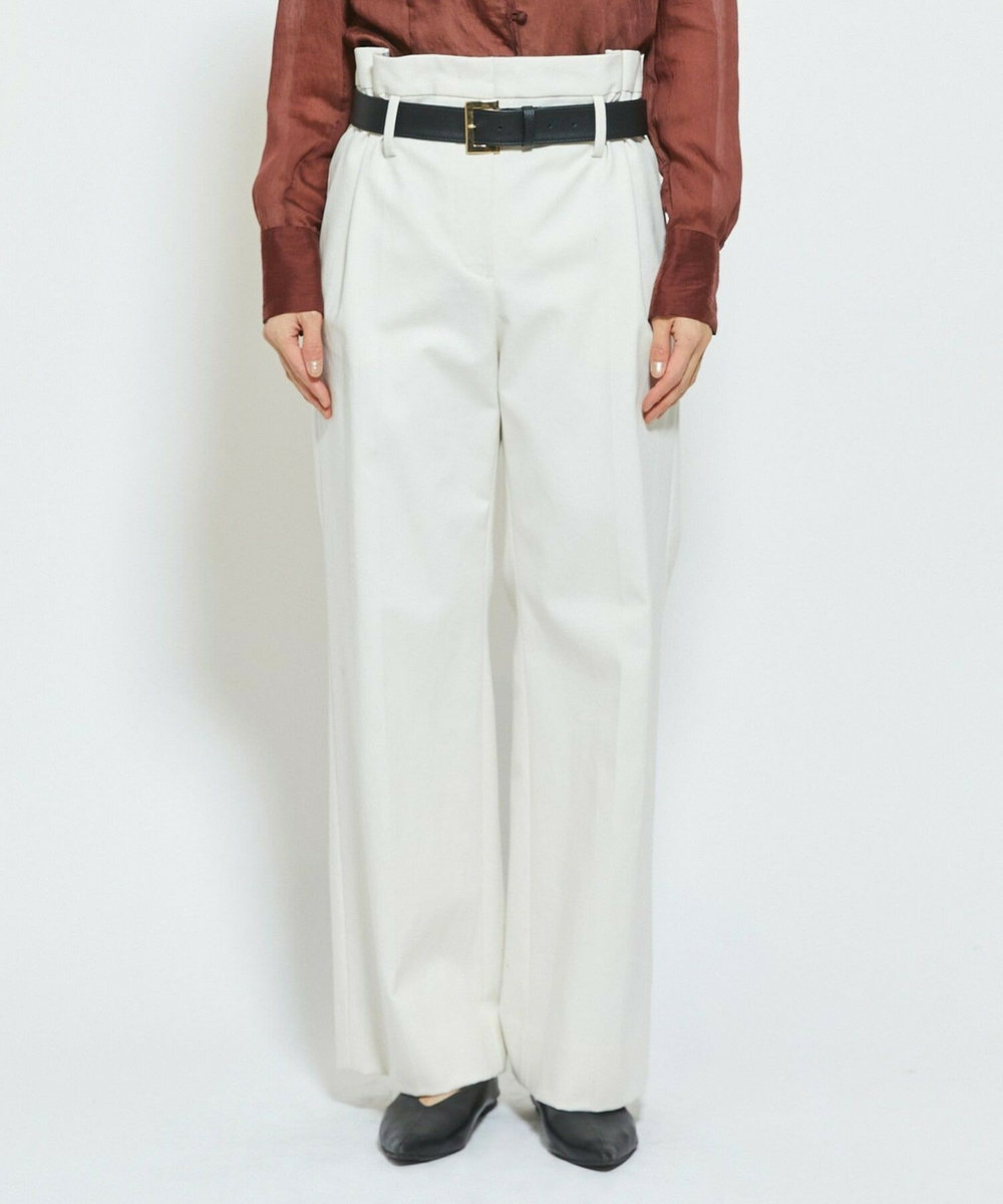 MOGA Collection MOGA Collection ダブルクロスストレッチベルト付きパンツ オフホワイト