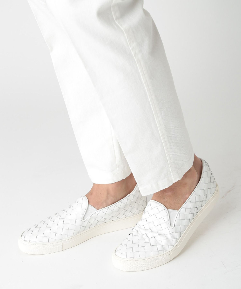 MEN'S BIGI メッシュレザー スニーカー ホワイト