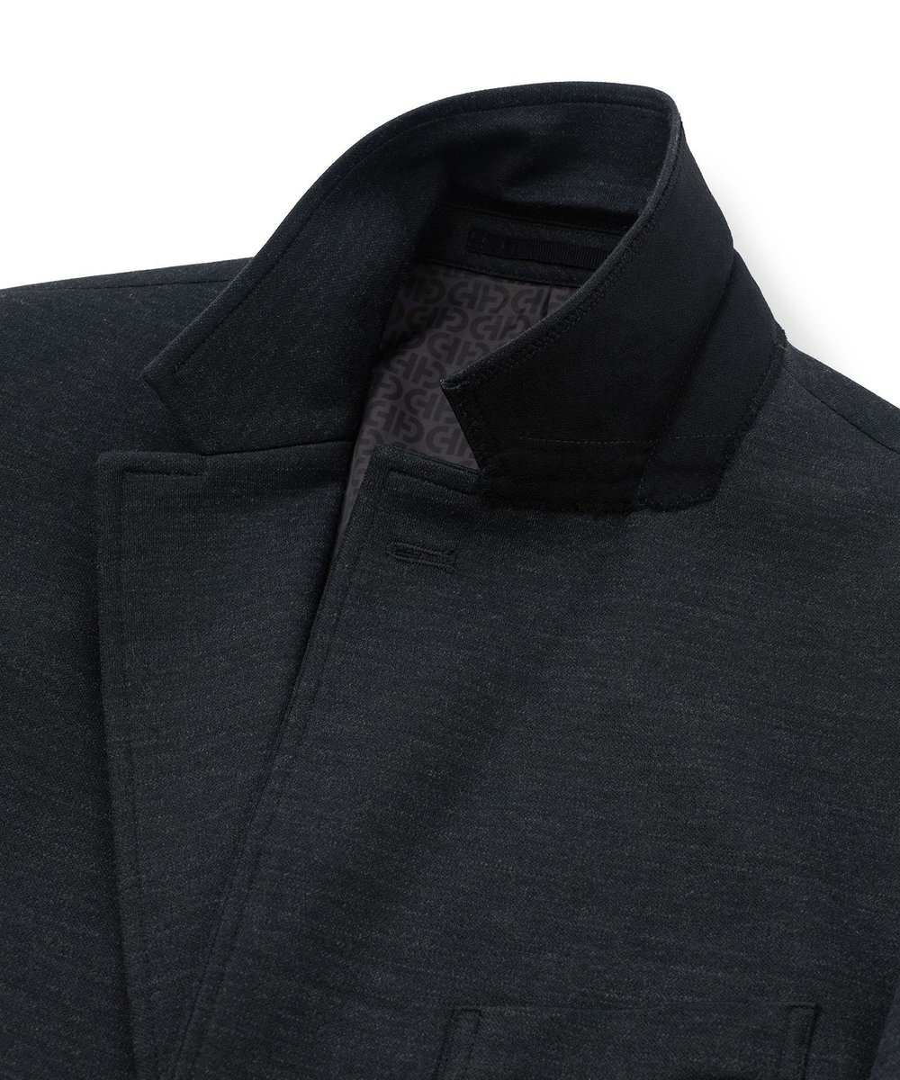 MEN'S BIGI 《別注》COLE HAAN ウールブレンドシャイニーポンチセットアップジャケット チャコールグレー
