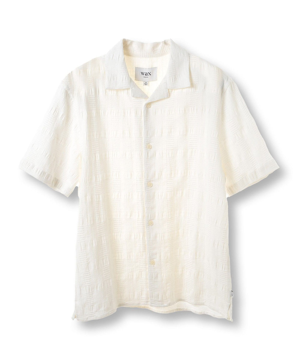 MEN'S BIGI 【Wax London/ワックスロンドン】ジャガードシャツ ホワイト