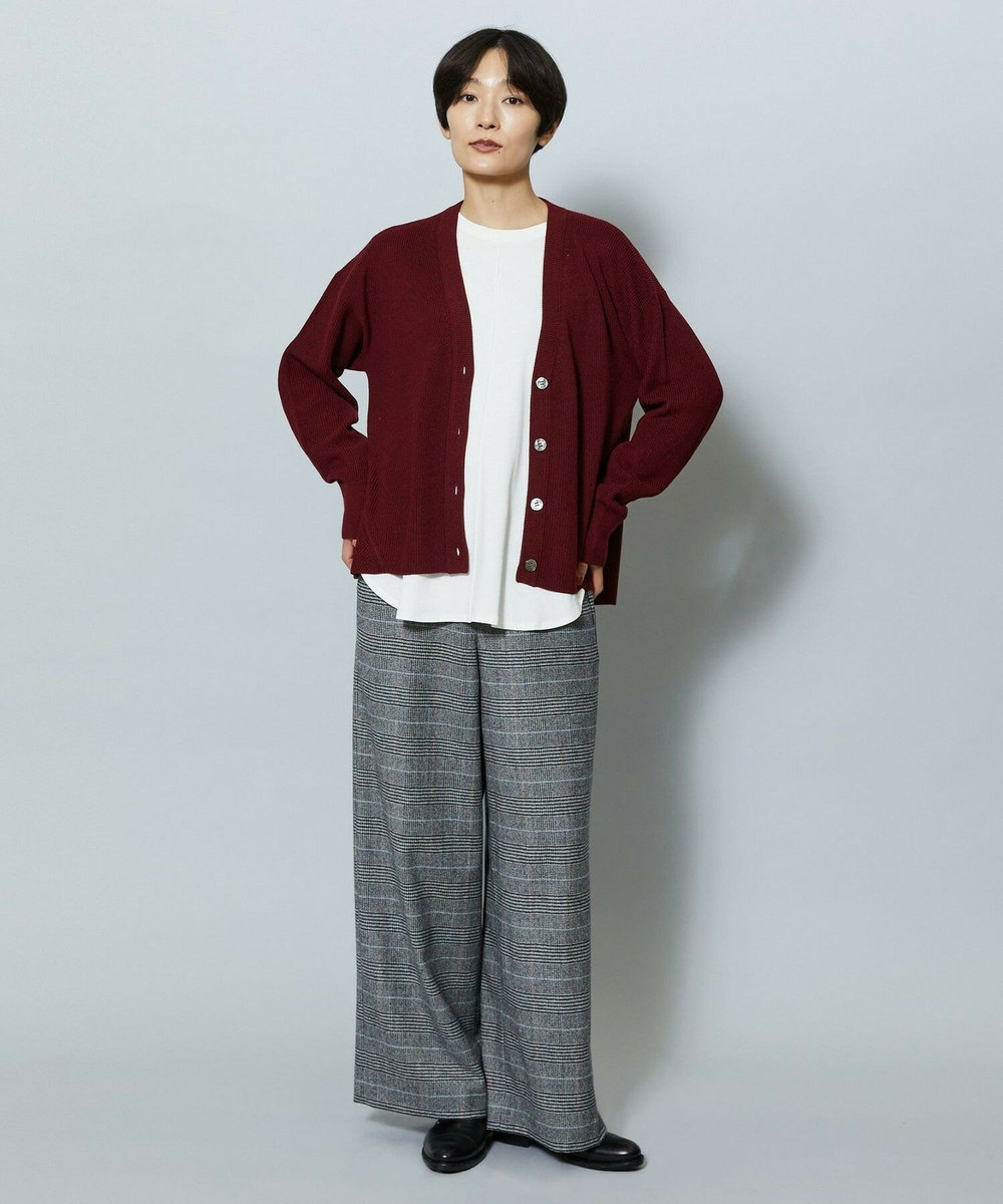 MOGA ウールカシミヤグレンチェックワイドパンツ チェック