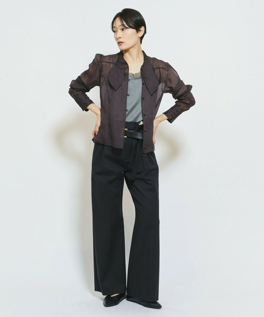 MOGA Collection MOGA Collection ダブルクロスストレッチベルト付きパンツ ブラック
