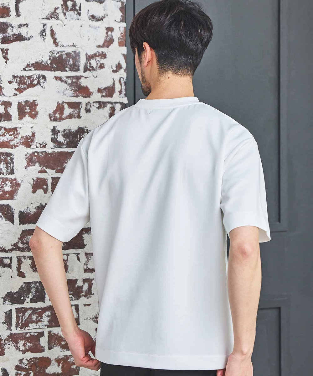 UNION STATION ポンチ×梨地Wフェイス切替Tシャツ ホワイト系その他