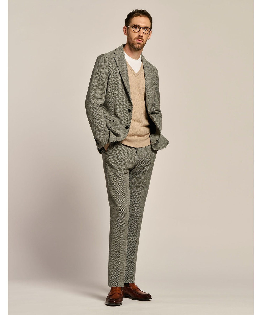 MEN'S BIGI 【ACTIVE TAILOR】シルケットスムースクルーネックロングTシャツ ホワイト