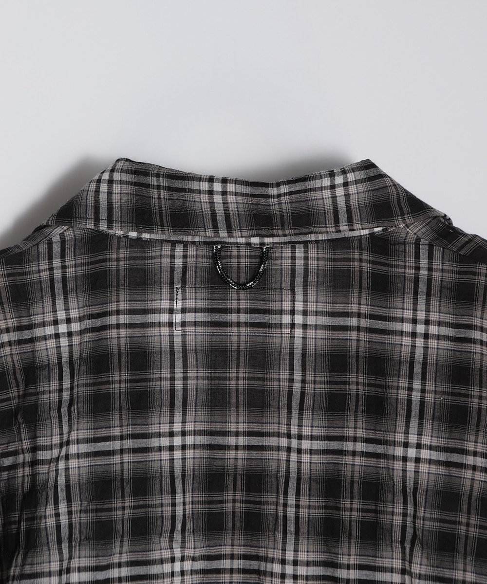 MEN'S BIGI シアーチェックビッグシルエットシャツ ブラック