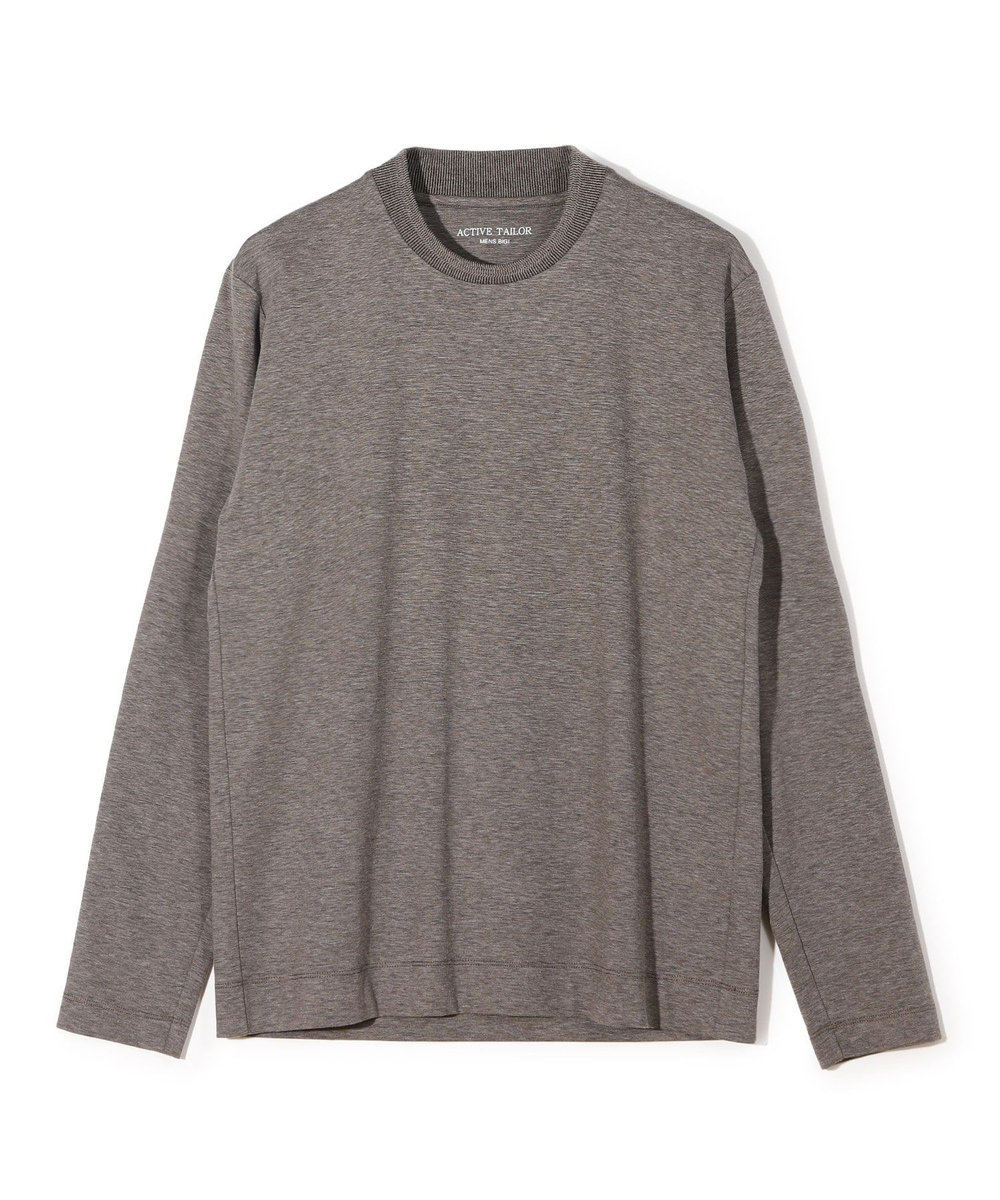 MEN'S BIGI 【ACTIVE TAILOR/アクティブテイラー】シルケットスムースクルーネック長袖Tシャツ ブラウン