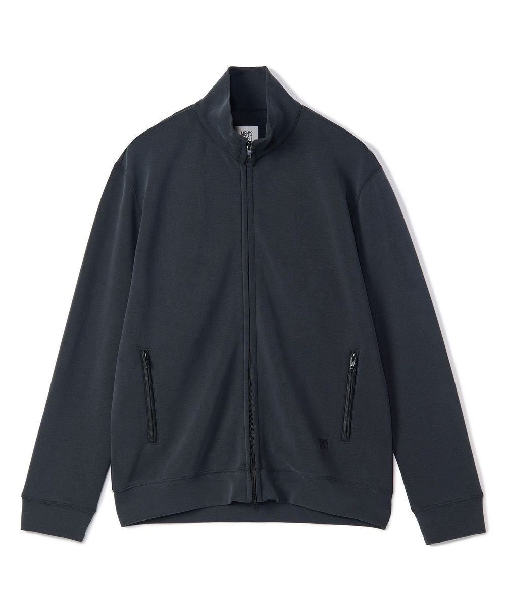 MEN'S BIGI スエードタッチ ダンボールスタンドジップアウター ブラック