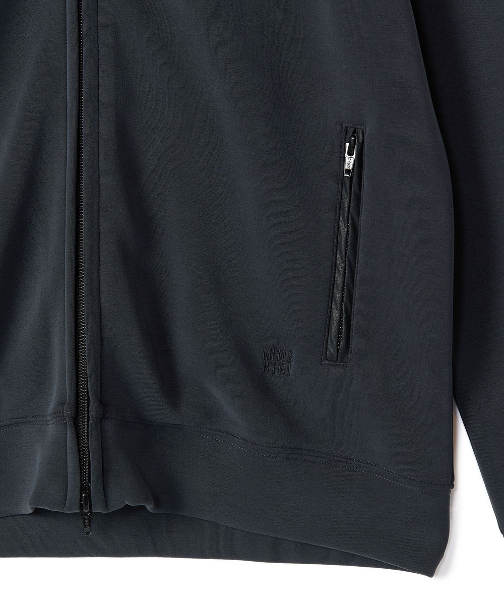MEN'S BIGI スエードタッチ ダンボールスタンドジップアウター ブラック