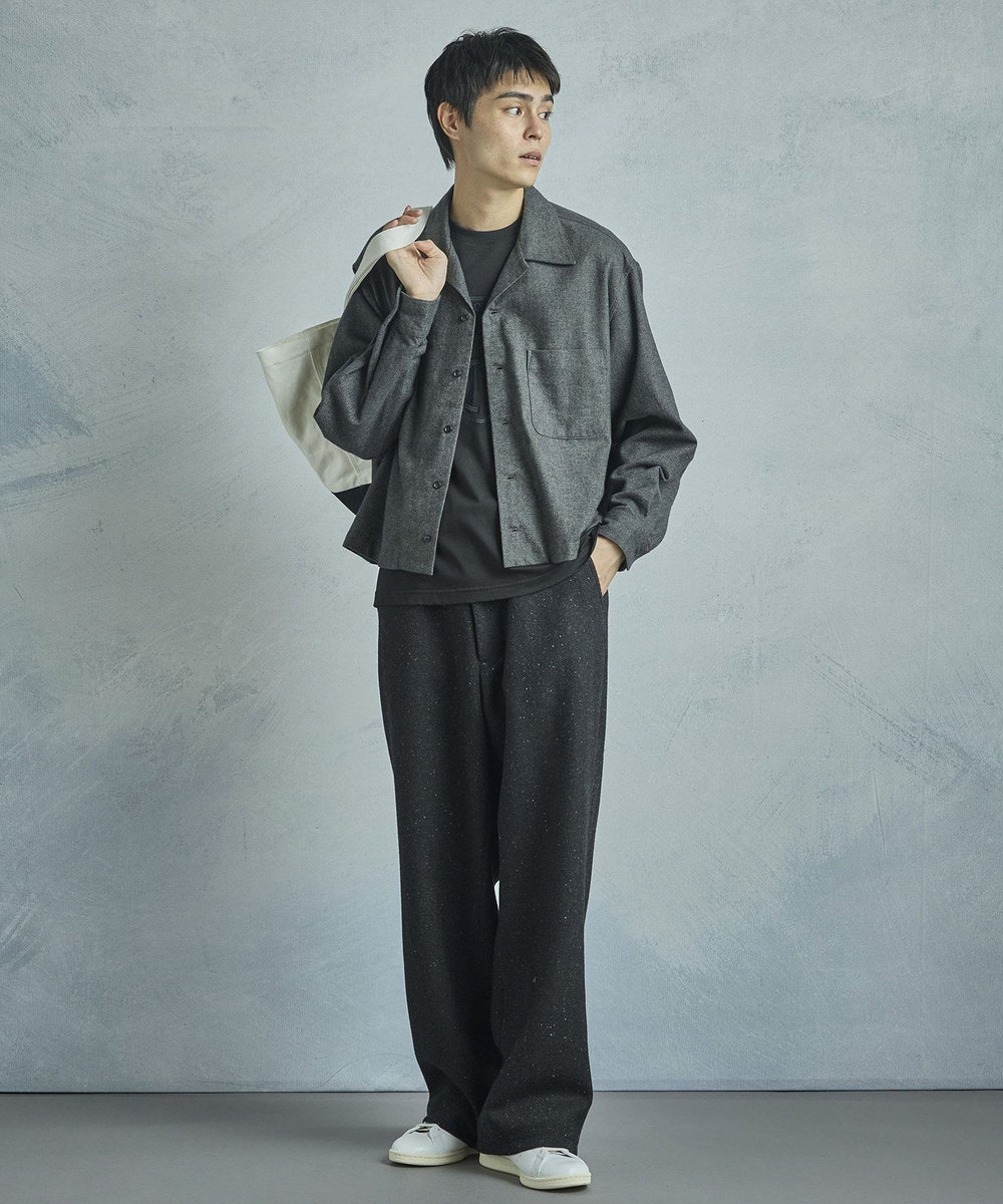 MEN'S BIGI 【50th Anniv . 菊池武夫】SHORT COTTON FLANNEL SHIRTS グレー