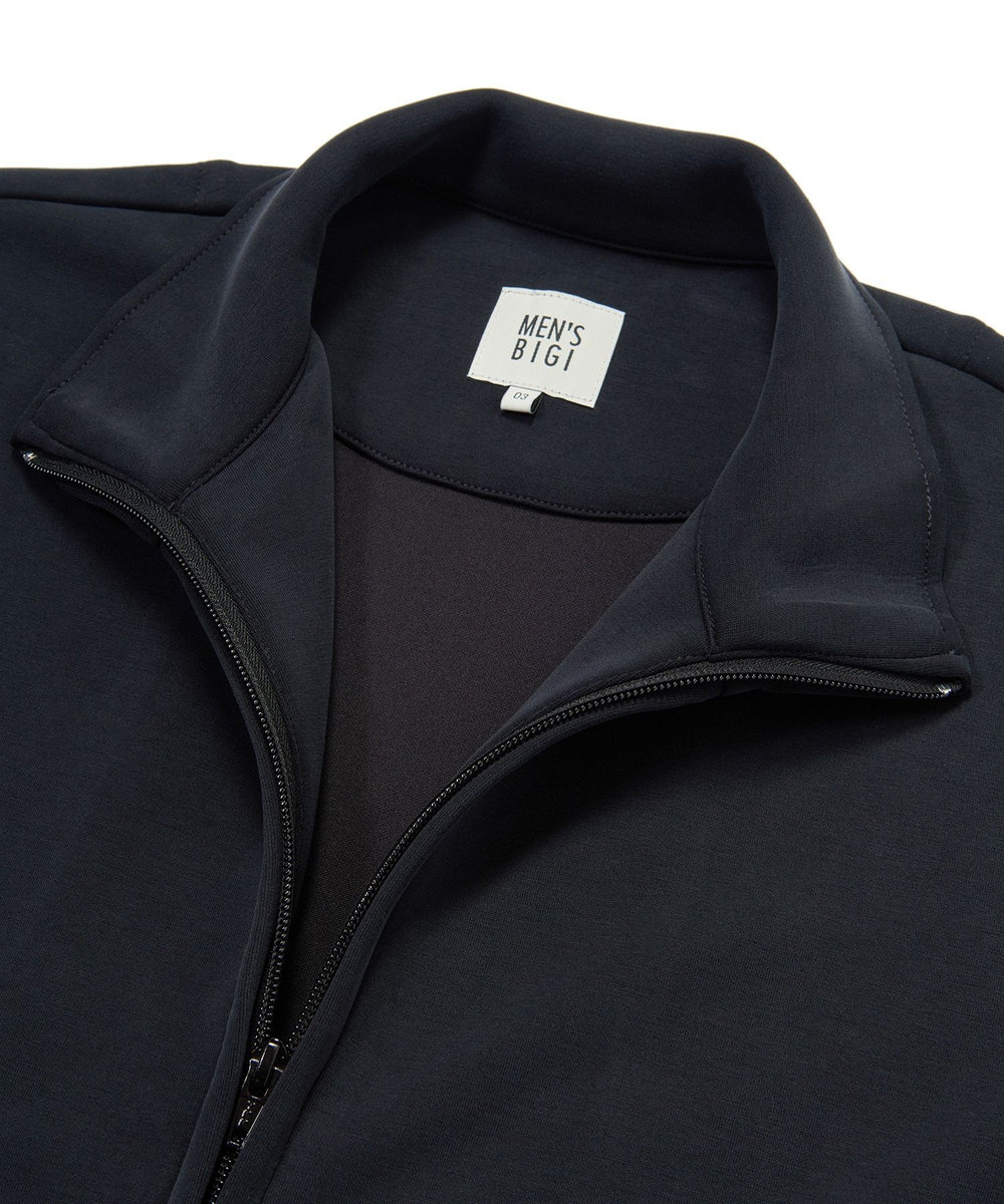 MEN'S BIGI スエードタッチ ダンボールスタンドジップアウター ブラック