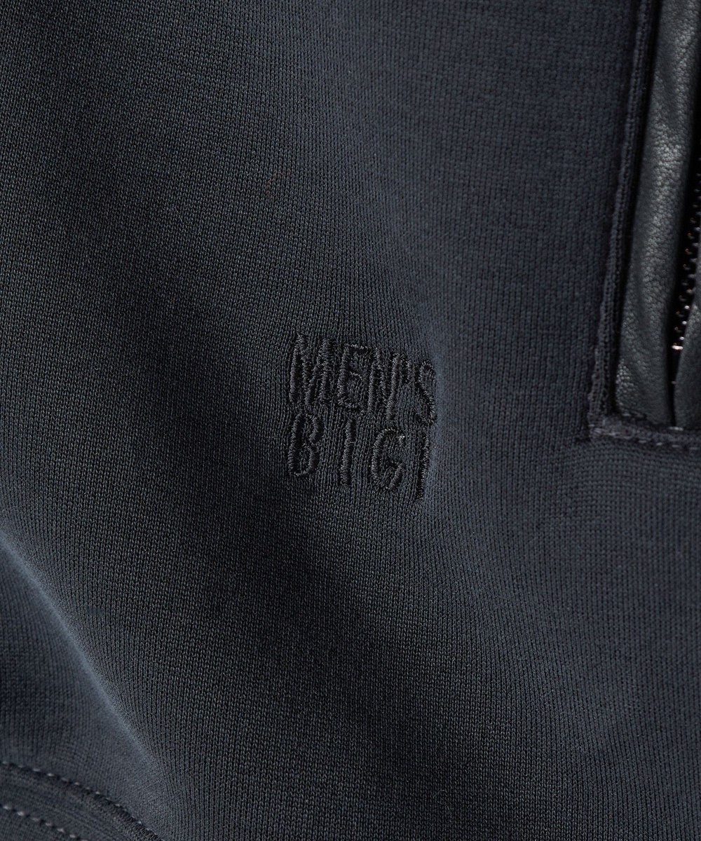 MEN'S BIGI スエードタッチ ダンボールスタンドジップアウター ブラック