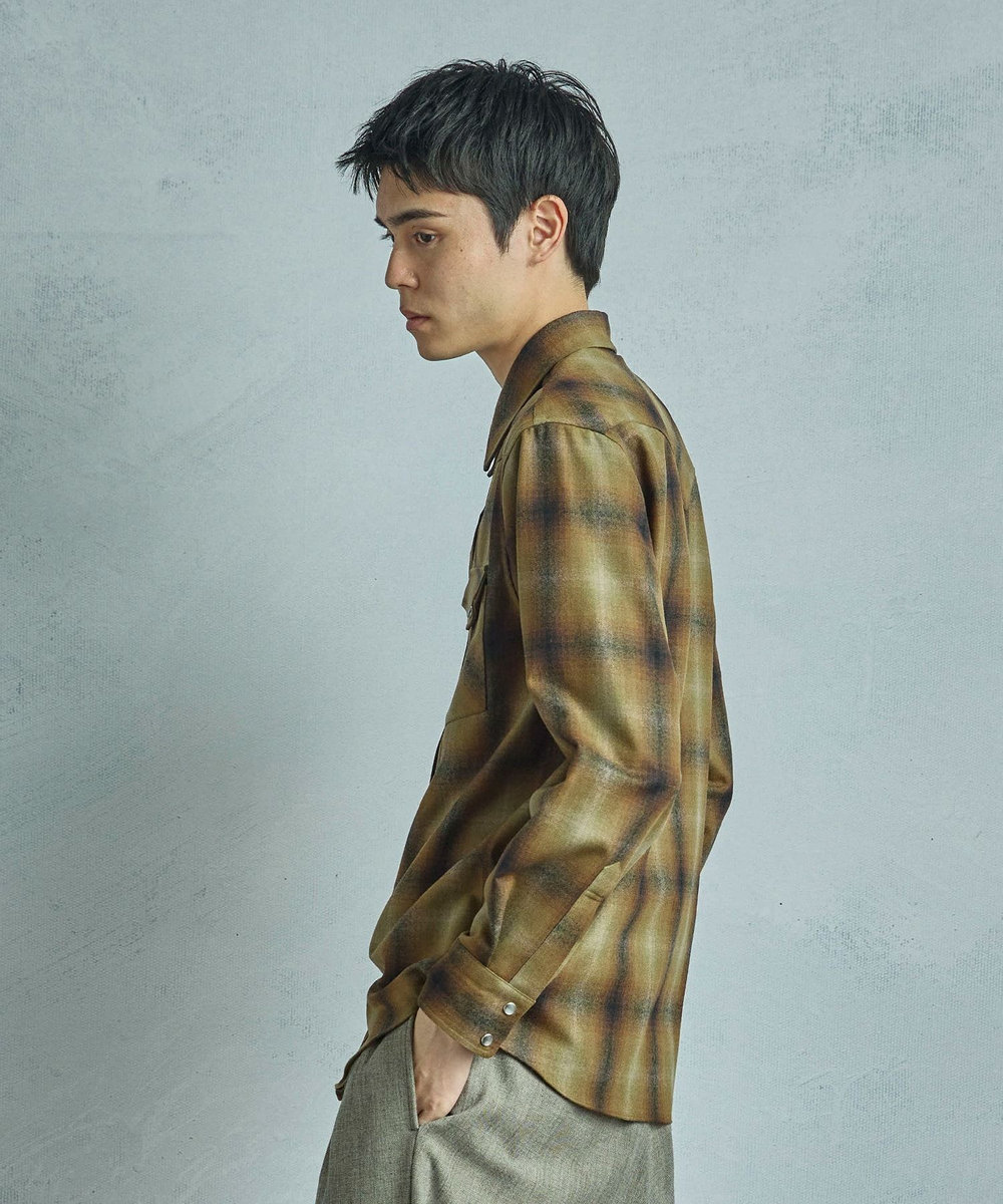 MEN'S BIGI 【PENDLETON/ペンドルトン】別注オンブレチェックシャツ カーキ