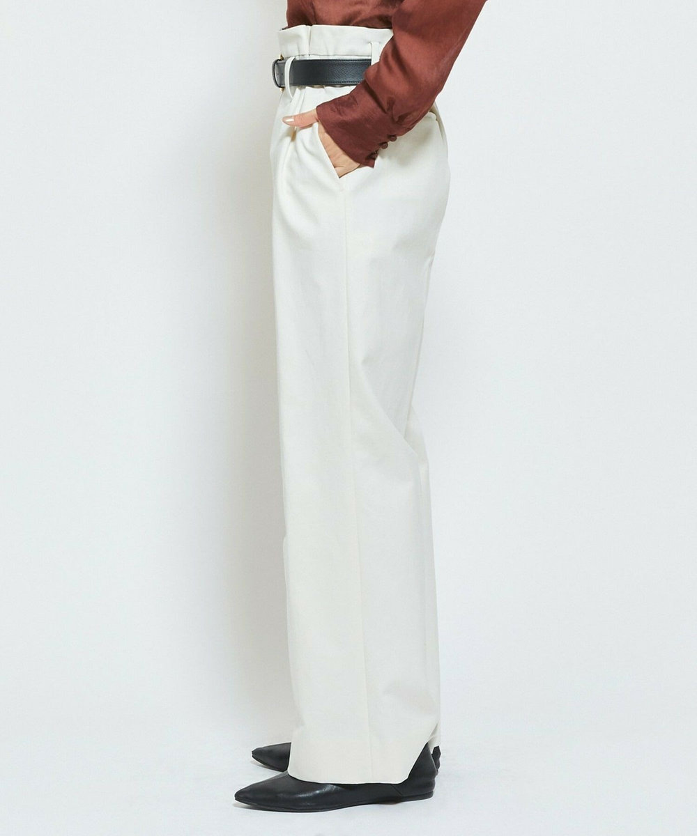 MOGA Collection MOGA Collection ダブルクロスストレッチベルト付きパンツ オフホワイト